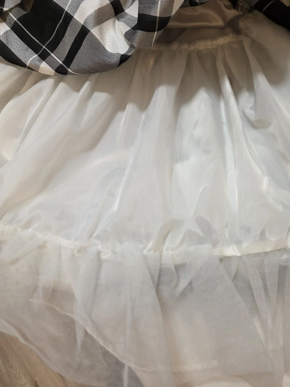Gymboree Girls White & Black Plaid Party Dress with Red Bow, Size 3T